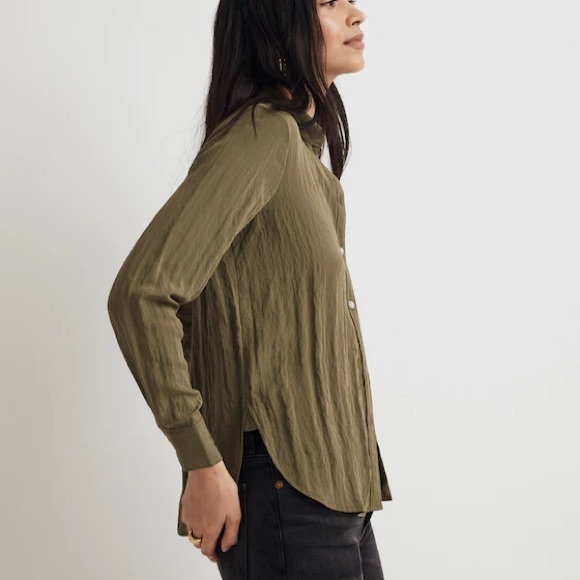 Madewell Crinkled Button-Up Shirt - Picture 3 of 4